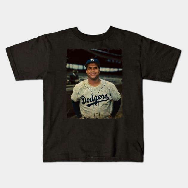 Roy Campanella in Los Angeles Dodgers Kids T-Shirt by anjaytenan